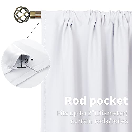 Bgment Rod Pocket White Curtains 45 Inches Length - Privacy Protection Short Window Treatment Curtains For Kithchen Home Decor, 2 Panels, Pure White, 42 X 45 Inch #TOP4
