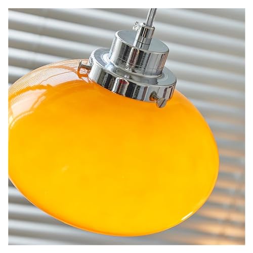 Luminaire decoratif de plafond en verre style Bauhaus orange pour cuisine et salon - 5