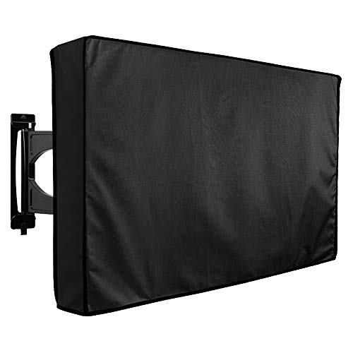 Outdoor Waterproof TV Cover 52 to 55 inches with Bottom Cover, Heavy Duty, Thick Fabric, Weatherproof Outdoor TV Enclosure for Outside TV