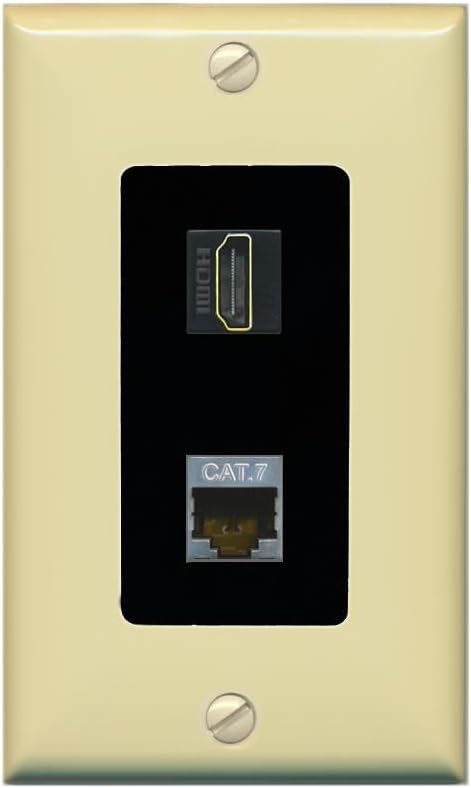 Vista 15 de RiteAV Placa de pared HDMI y Cat7 - 1 cuadrilla [negro/marfil]