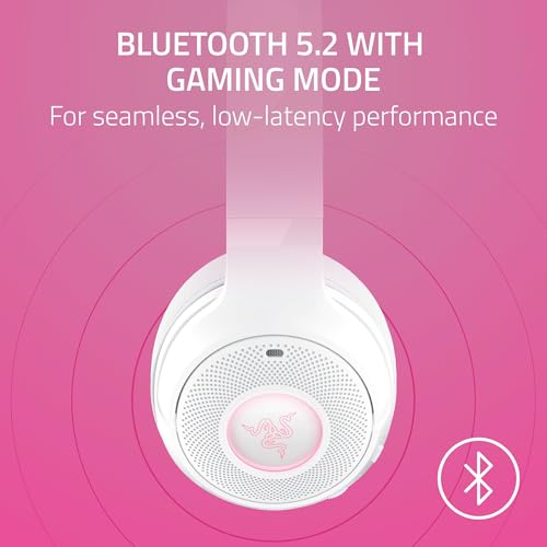 Image of Razer Kraken Kitty V2 BT Wireless RGB Headset: Chroma RGB Kitty Ears & Earcups - Bluetooth 5.2-40 mm Drivers - Noise-Cancelling Mics - Lightweight - 40 Hr Battery w /Type C Charging - White