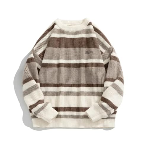 Autumn Winter Men Sweaters Stripe Embroidery Knitting Pullover Korean Streetwear Male Sweater2