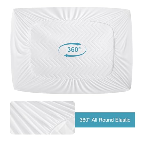 NTBAY Twin Waterproof Mattress Protector, 15 Inch Pocket, White - image 5