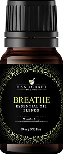 Handcraft Just Breathe Essential Oil Blend 10 ml â€“ Essential Oils for Diffusers for Home â€“ Breathe Easy Essential Oil Blends for Men & Women, with Eucalyptus, Lemon and Peppermint Oils