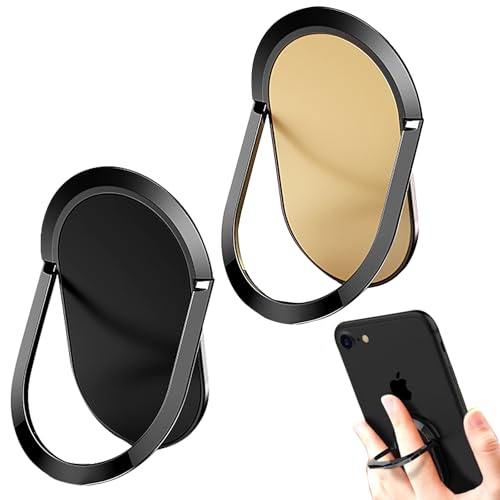 WOLMIK Pack of 2 Mobile Phone Ring Holder, 360 Degree Rotation Ring Stand, Mobile Phone Holder Finger for Smartphone, Magnetic Car Mount