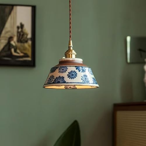Retro Chinese Porcelain Pendant Light Creative Home Decoration Bedroom Bedside Lighting E27 Restaurant Kitchen Hanging Lamps,Modern
