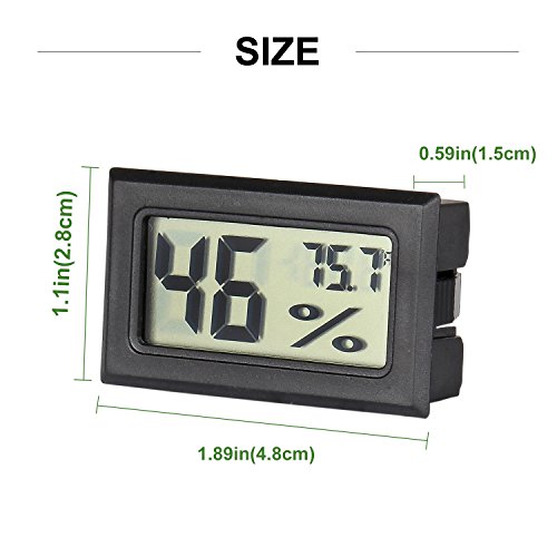 Qooltek Mini Digital Hygrometer Thermometer Indoor Humidity Monitor with Temperature Humidity Gauge Meter for Cars Incubators and Brooders Climb Pet (Fahrenheit)