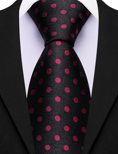 Image of Barry.Wang Silk Ties for Men Fun Necktie and Tie Clip Set for Wedding Party Business Formal Extra Long