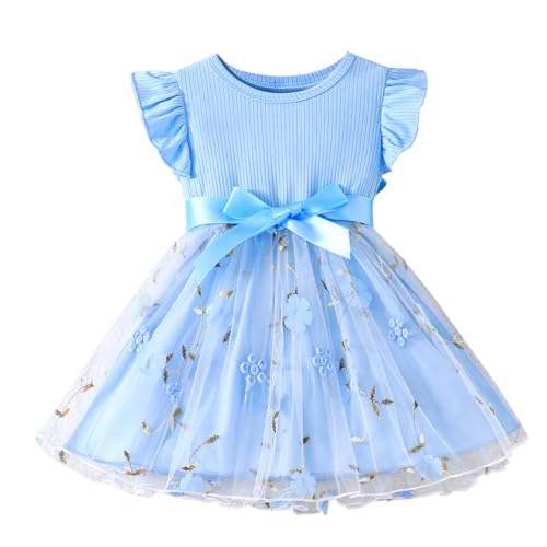 Amazon.com: Toddler Baby Girls Blue Tulle Tutu Dress Ruffle Sleeve Fluffy  Dresses Cute Summer Sundress for Party Beach Casual (Blue Flower, 6-12  Months): Clothing, Shoes & Jewelry