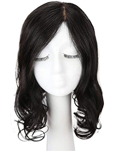 Cheveux humains ondulés d'exception et base en soie 15,2 cm pour femme