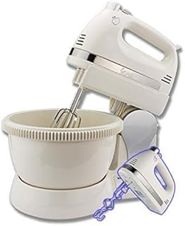 Batteurs à main Stand-Hand Held à double usage électrique Mélangeur à 5 vitesses avec 350W en acier inoxydable automatique Rotating bol Fouet, pâte Mixer, Milky