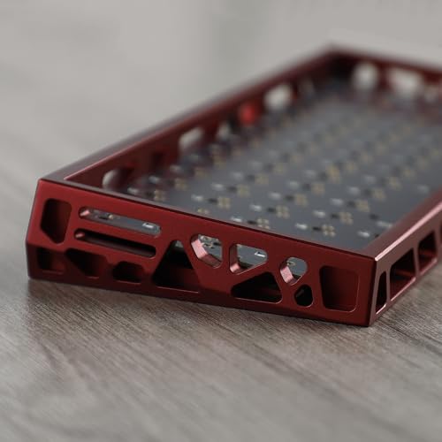 YMDK 60% Hollow60 V3 GH60 Gabinete de aluminio para teclados mecánicos compatible con Wooting60HE, Poker2, Pok3r, DZ60, YD60MQ, GK61, GK64, DK64, similar a Holy60 (Rojo anodizado) miniatura 5