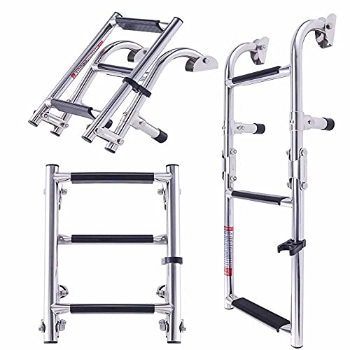 Escalera plegable removible para piscina y embarcación miniatura 1