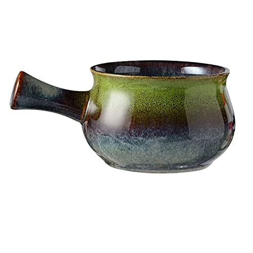 Ciotola for cereali, scodella for zuppa, scodella for il tè, ciotole for la colazione in ceramica o piatto rettangolare, ciotola for zuppa di cipolla da 20 once con manico in porcellana for zuppa di c