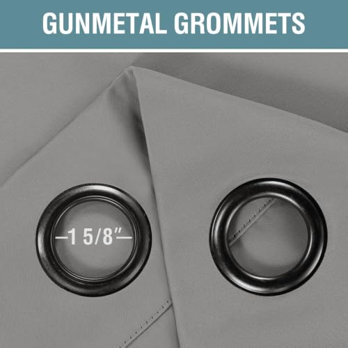 Image of H.VERSAILTEX Blackout Patio Curtains 100 x 90 Inches for Sliding Door Extral Wide Blackout Curtain Panels Thermal Insulated Room Divider - Grommet Top, 7.5' Tall by 8.3' Wide - Dove Grey