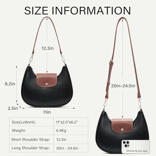 Image of CLUCI Shoulder Bag for Women, RFID Blocking Purse Vegan Leather Hobo Handbags with Adjustable Strap Anti Theft Crossbody Bag