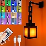 CHANGYUE Luz ambiental de píxeles 3D, lámpara de mesita de noche, luz nocturna modelo juego miniatura para niños, 16 colores control remoto, USB recargable (cadena)