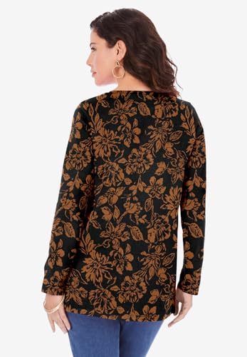 Roaman's Women's Plus Size Plus Size Cotton Ultimate Long Sleeve Crewneck Tee2