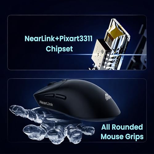 Image of Ant Esports Diamondback 55 Smartchoice Wireless Gaming Mouse, Tri-Mode 2.4GHz Bluetooth Wired, PixArt PAW3311 Sensor, 24000 DPI, 1000Hz Polling Rate, 54g Superlight, 300mAh Battery, PC Xbox Mac PS