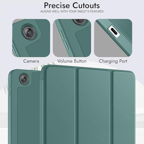 Image of Robustrion Cover for OnePlus Pad Go 2 12.1 inch Cover Case with Pencil Holder, Trifold Cover Case for OnePlus Pad Go 2 Tablet Cover [Auto Sleep Wake Support] - Dark Green