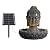 Warm Garden Solar Powered Buddha Statue Water Fountain Outdoor, Zen Waterfall Fountain with LED Lights, Peaceful Relaxing Water Feature Landscape Decor for Garden, Patio, Yard
