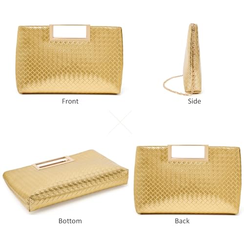 Image of DETARA Clutch Purses for Women Cut Out Handle Clutch PU Leather Evening Bag Elegant Purse for Women Formal Wedding Party