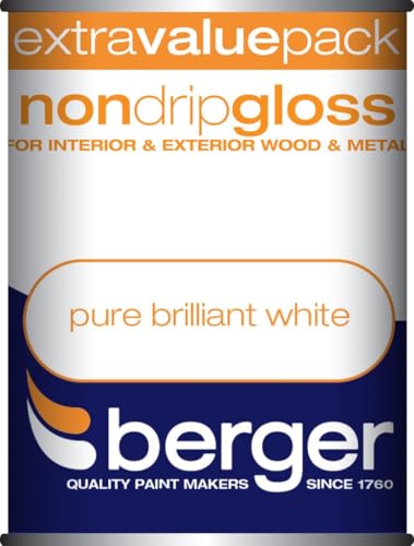 Image of Berger 1.25l Non Drip Gloss - Pure Brilliant White White 1.25L, 273235