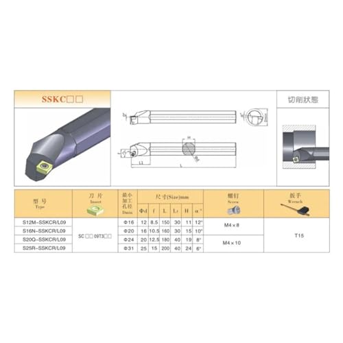 Barra interna de torno SSKCR09 SSKCL09 carburo CNC miniatura 3