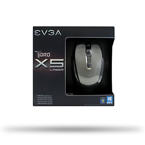 Evga Torq X5L Gaming Mouse/Customizable/8200 Dpi/5 Profiles/8 Buttons/Ambidextrous (901-X1-1051-Kr),Black #TOP7