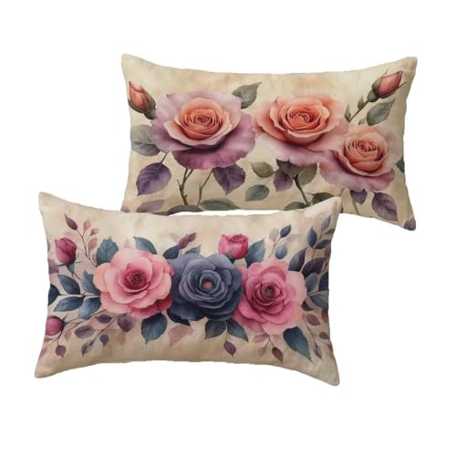 Housse de coussin 70x90 imperméable avec fermeture éclair cachée velours beige - 2