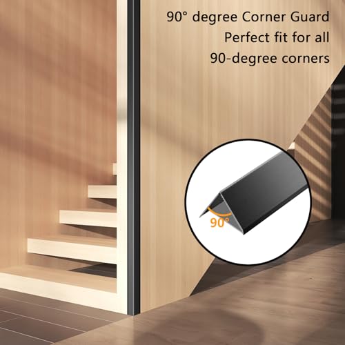 Image of Black Aluminum Alloy Metal Wall Corner Guards 1.2 inchx1.2 inchx48 inch,20Ga /0.8mm10PCS