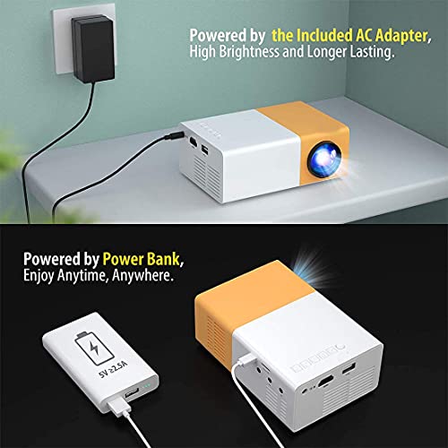 Image of BIGASUO UC 500 Projector, 400LM Portable Mini Home Theater LED Projector with Remote Controller, 3500 lm LED Corded, UC500 Support HDMI, AV, SD, USB Interfaces (BGP15)
