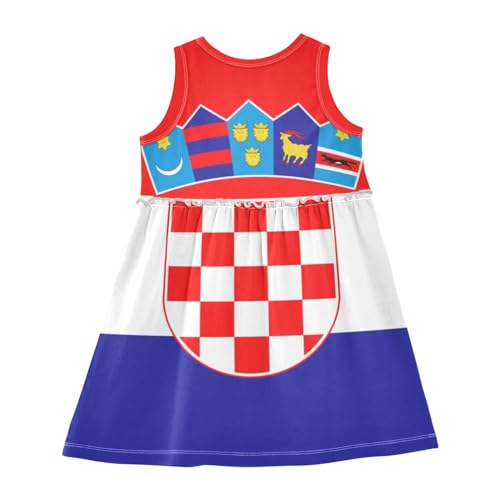 CHIFIGNO Girl's Sleeveless Dress Summer Casual Dress Girls Clothes Holiday Dresses 2-8T2