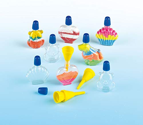 Baker Ross Mini Shaped Plastic Sand Art Bottles 4 Assorted Shapes with Colored