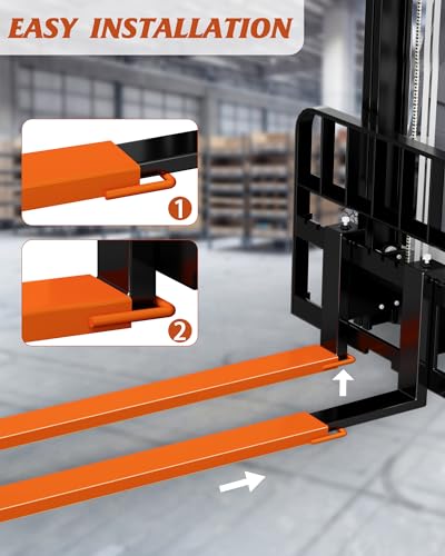 Pallet Forklift Extensions 84" Length 4.5" Width, Heavy Duty Steel Pallet Fork Extension, 1 Pair Fork Extensions for Forklifts, Orange