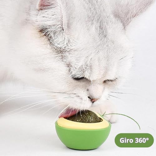 Brinquedo Catnip Abacate para Gatos - Bola de Lamber Natural com Erva do Gato para Higiene Dental, E