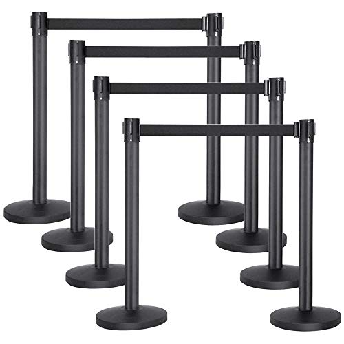 Yaheetech 8 Poteaux de Guidage Rétractables 2M, Base Lourde pour Stabilité