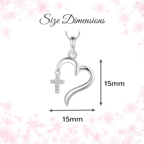 Cherished Moments Girl's Sterling Silver First Communion or Confirmation "Dangling Cross" Heart Necklace4
