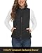 YESLIFE 2025 Black Women's Outwear Quilted Vest With One Inside Pocket - Stand Collar Lightweight Padded Gilet for Women XL