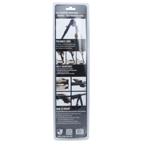 C & C Outdoor Products Tactical Hunting Clamp-On Rifle Fully Adjustable Bipod Stabilizer, Large #TOP3