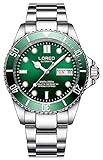 TEINTOP Diving Watches for Men Pro Diver Scuba Automatic Waterproof Watch Rotating Bezel (Green) -  loreo