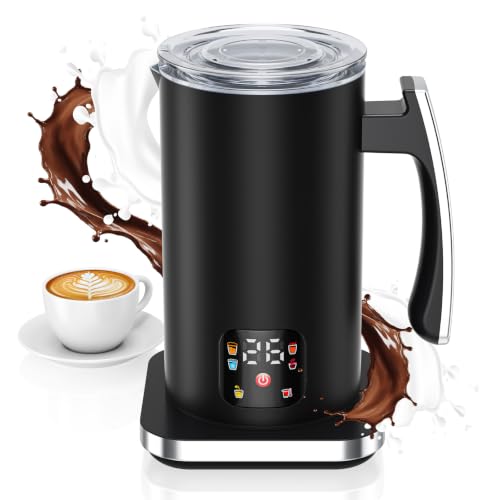Milk Frother Electric 6 in 1 - Milk Steamer Coffee Frother Automatic Milk Frothers Hot Chocolate Maker Hot and Cold Milk Foam Maker for Capuccino Latte Milk Warmer and Frother