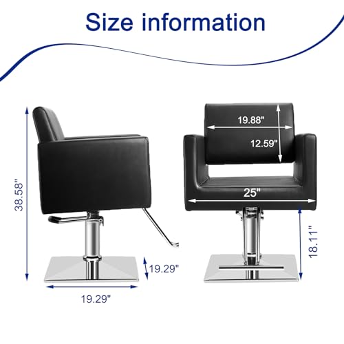 Cadeira de salão de barbeiro de cabeleireiro, capacidade de 150 kg - com bomba hidráulica resistente
