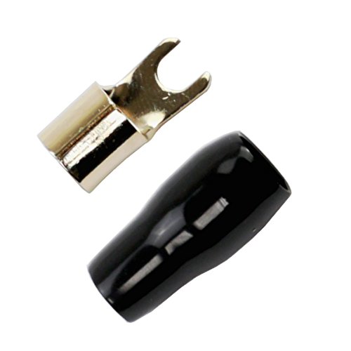 XScorpion BS4B Barrier Spade Terminal 4 Gauge 10 Pack, Black