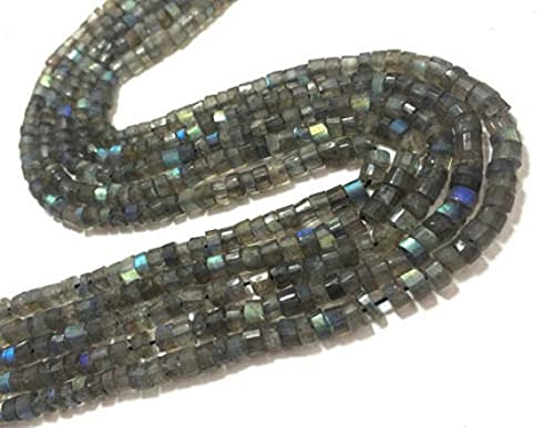 Perles en labradorite facettée heishi rondelle de 33cm pour création de bijoux