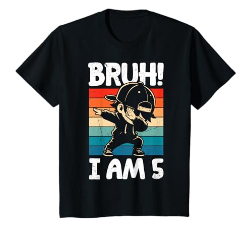 Bruh I Am 5 Year Old Dabbing Boy 5th Birthday Decorations T-Shirt