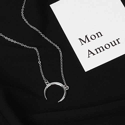 YAZILIND Creative Crescent Shape Pendant Necklace Alloy Long Link Clavicle Necklace Jewelry Gift4
