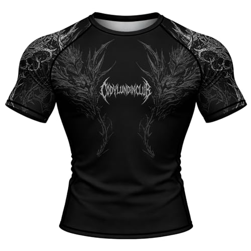 MECH-ENG Mens Graphic Compression Shirts Short Sleeve Quick Dry Athletic Workout Gym Undershirt Running Base Layer Top (Silver Reaper,Small)