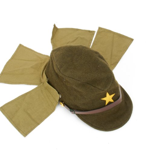 Japanese Wwii Army Em/Nco Field Hat With Neck Flaps- Size 7 1/4 #TOP5