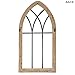 Rustic Cathedral Arch Wood Wall Decor – Decorative Farmhouse Faux Window Frame – Traditional Wood Framed Window Arch w/Metal Bars - Rustic Wall Decor for Living Room, Bedroom, or Event Space